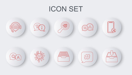 set line download inbox question and answer vector image