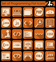 set of programming icons vector image