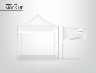 3d mock up realistic tent display pop booth vector image