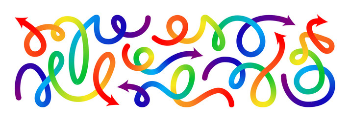 abstract line shape color gradient arrows 3d vector image
