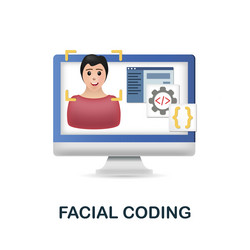 Facial coding icon 3d from neuromarketing vector