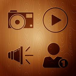 set add to friend photo camera speaker volume vector image