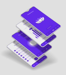 trendy responsive meditation and mood ui with 3d vector image