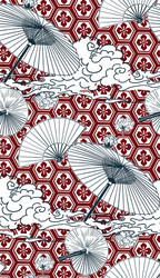 umbrella fan japanese chinese design seamless Vector Image