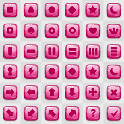 Game match icon square shape set in different vector