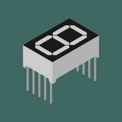 isometric seven segment display device vector image
