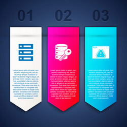set server data web hosting security with key vector image