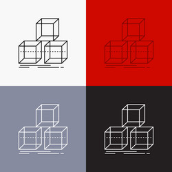 arrange design stack 3d box icon over various vector image