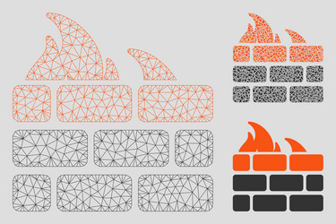 firewall mesh carcass model and triangle vector image
