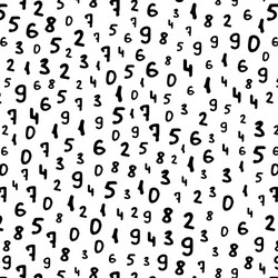 math background pattern with ink drawn numbers vector image