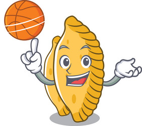 Pastel Calzone Basketball Character Vector Image