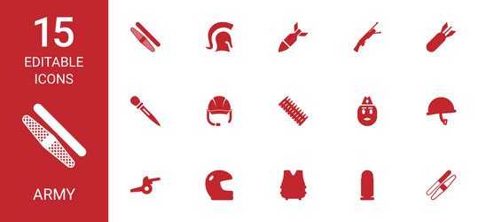 Army icons Royalty Free Vector Image - VectorStock