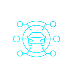 carsharing service icon linear with gradient vector