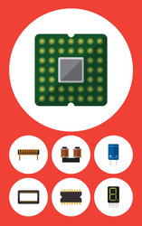 Flat icon electronics set of bobbin unit display vector