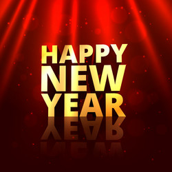 Golden happy new year in red background vector