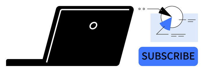 laptop with cursor clicking subscribe button vector image