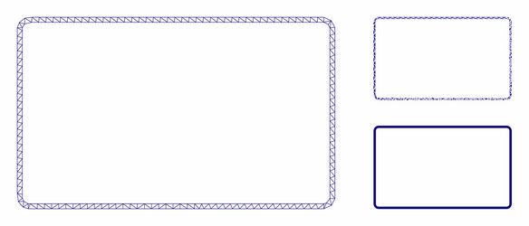 rounded rectangle frame mesh carcass model vector image