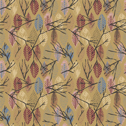 abstract autumn seamless pattern with leaves vector image