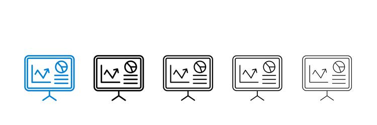 dashboard icons in five different stroke sizes vector image