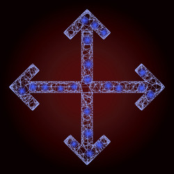 glossy net mesh enlarge arrows with lightspots vector image