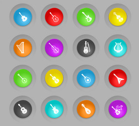 String instruments icon set vector