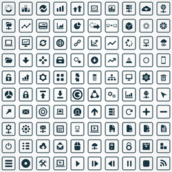 100 big data database icons set vector image