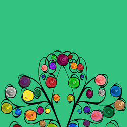 abstract tree with patterned colored fruits vector image