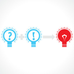 addition of confusion and thinking create new idea vector image