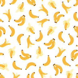 Doodle banana seamless pattern background Vector Image