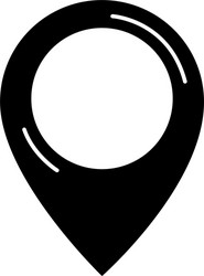 black pin map gps point location icon vector