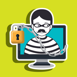 Hacker system protection icon vector