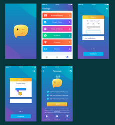 keyboard app ui design moble user interface vector image