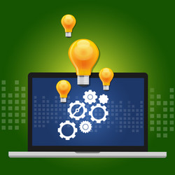 machine learning algorithm concept with gear vector image