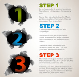 one two three - progress background with numbers vector image