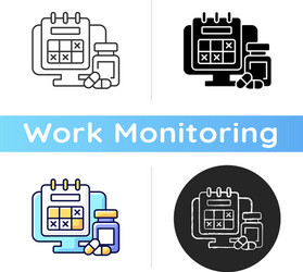 Tracking sick leave time icon vector