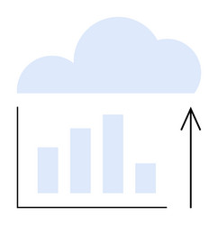 cloud computing and data growth represented by bar vector image
