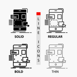 drag mobile design ui ux icon in thin regular vector image