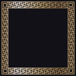 greek gold frame on a black background vector