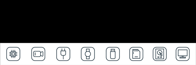 hardware and gadgets line icons linear set vector image