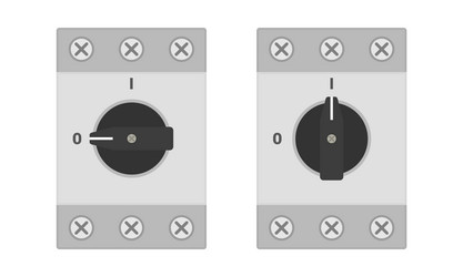 main switch set in the on and off positions vector image