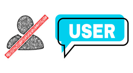 misplaced user chat frame and net mesh wrong vector image