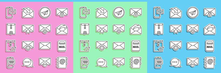 set line address book mail box outgoing vector image