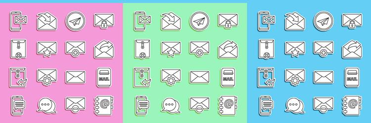 set line address book mail box outgoing vector