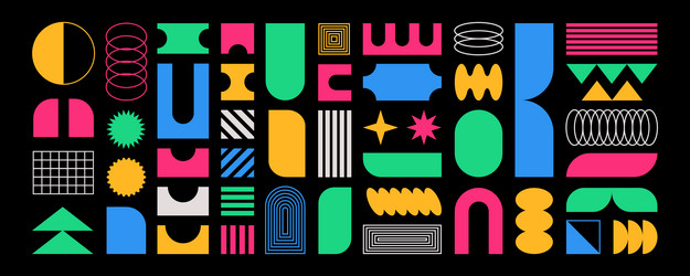 abstract shapes basic brutal forms and retro shape vector image