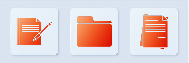 set document folder blank notebook and pen vector image