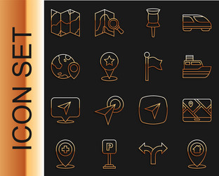 set line location with house city map navigation vector image