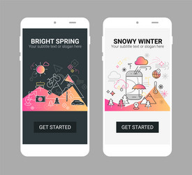 weather line splash app screen mobile vector image