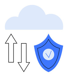 cloud data transfer with security concept vector image