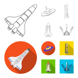 design spaceship and ship sign set vector image