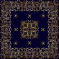 frame with gold pattern on a blue background vector image